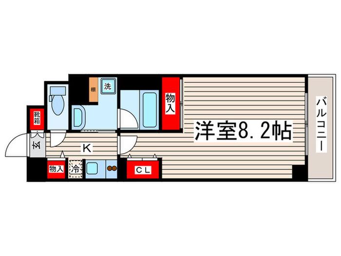 ファランド-ルカサイ(1K/4階)の間取り写真