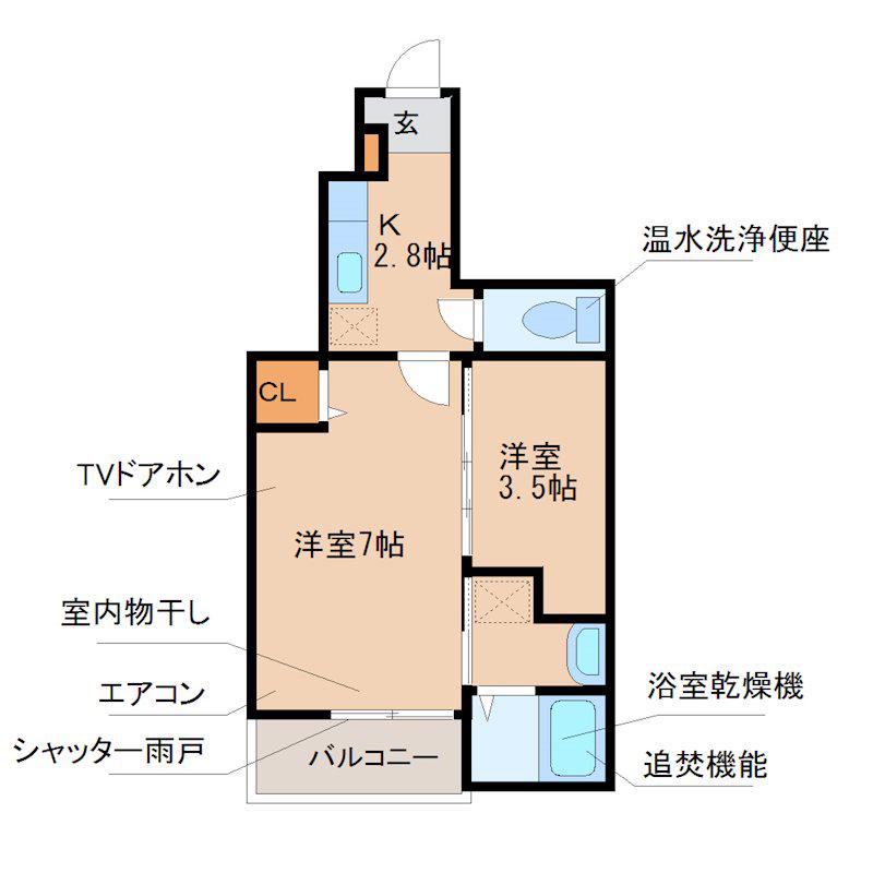 プレシャス蔵上II(1SK/1階)の間取り写真