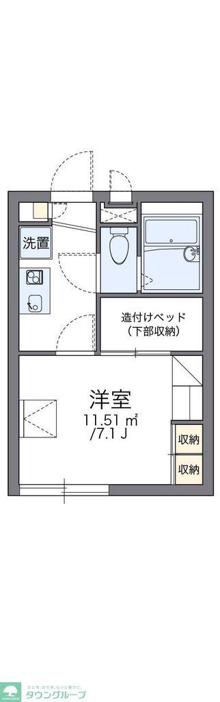レオパレスFITIII(1K/1階)の間取り写真