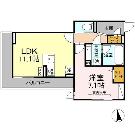 スリジエ(1LDK/3階)の間取り写真