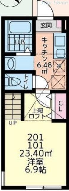 IDEAUS橋本壱番館(1K/2階)の間取り写真