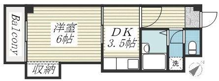 ハイツA&M(1DK/2階)の間取り写真