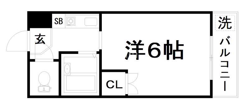 ヴィラパークサイド(1K/3階)の間取り写真