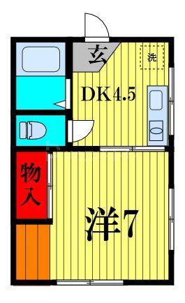 橋本コーポ(1DK/1階)の間取り写真