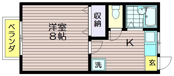 プチメゾン杉田(1K/2階)の間取り写真