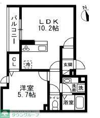茅ヶ崎市浜竹プロジェクト工事(1LDK/2階)の間取り写真
