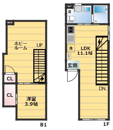 オーク清澄白河(2LDK/B1階)の間取り写真