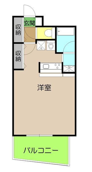 プランドールF(1K/3階)の間取り写真