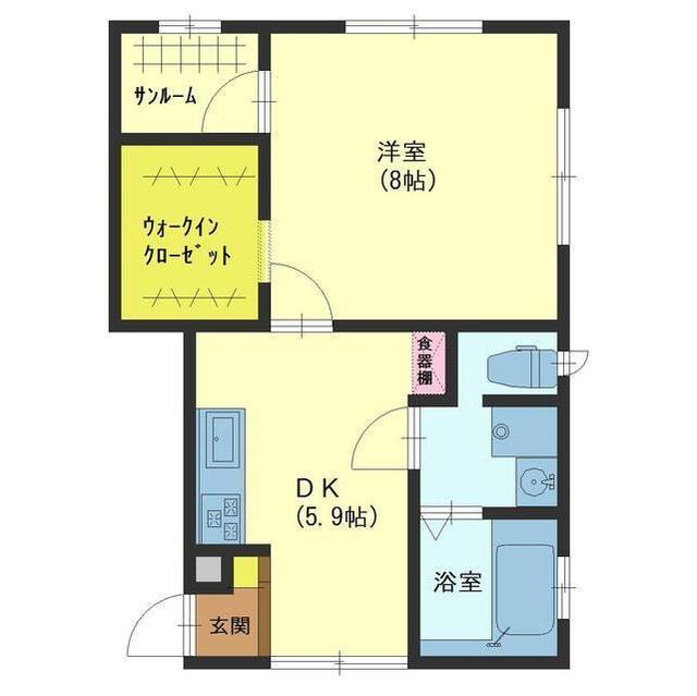 コンチネンタル千代田(1DK/1階)の間取り写真