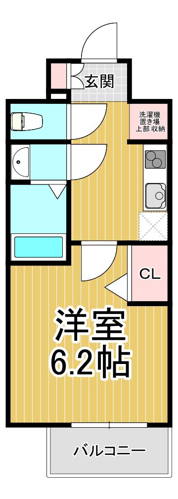 プレリス尼崎レーネヴィア(1K/4階)の間取り写真
