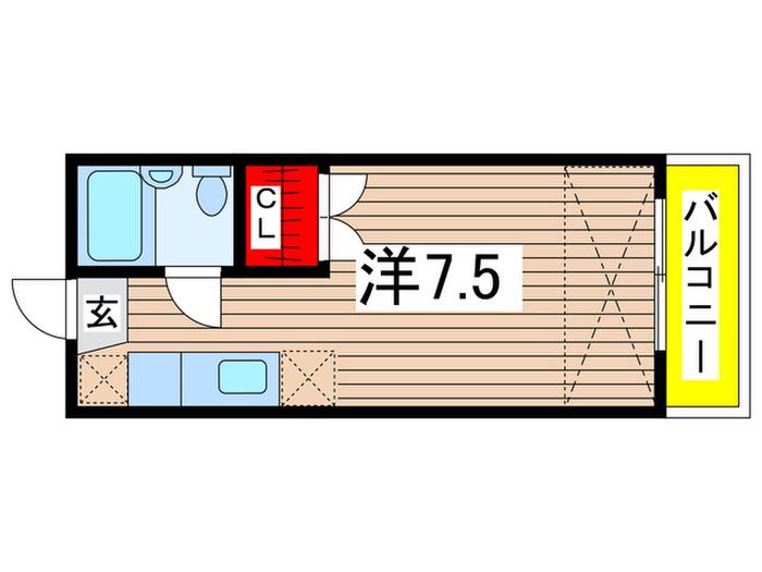 アーバン白旗(ワンルーム/1階)の間取り写真