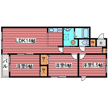 パークアヴェニュー広和NO10(3LDK/4階)の間取り写真