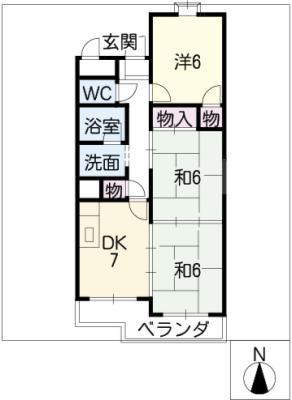 グリーンハイツ白山(3DK/3階)の間取り写真