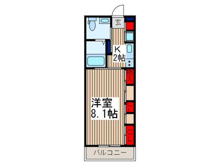 リブリ・アルカーサ(1K/3階)の間取り写真