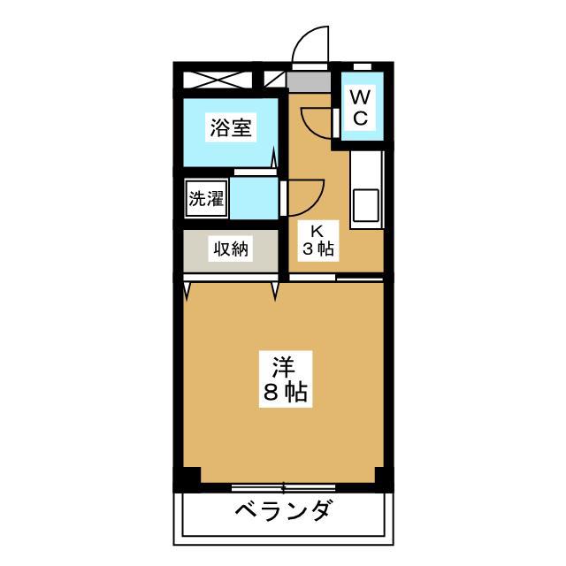 カレッジハウスB(1K/1階)の間取り写真