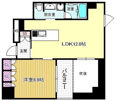 リバーサイドタワー中之島(1LDK/5階)の間取り写真