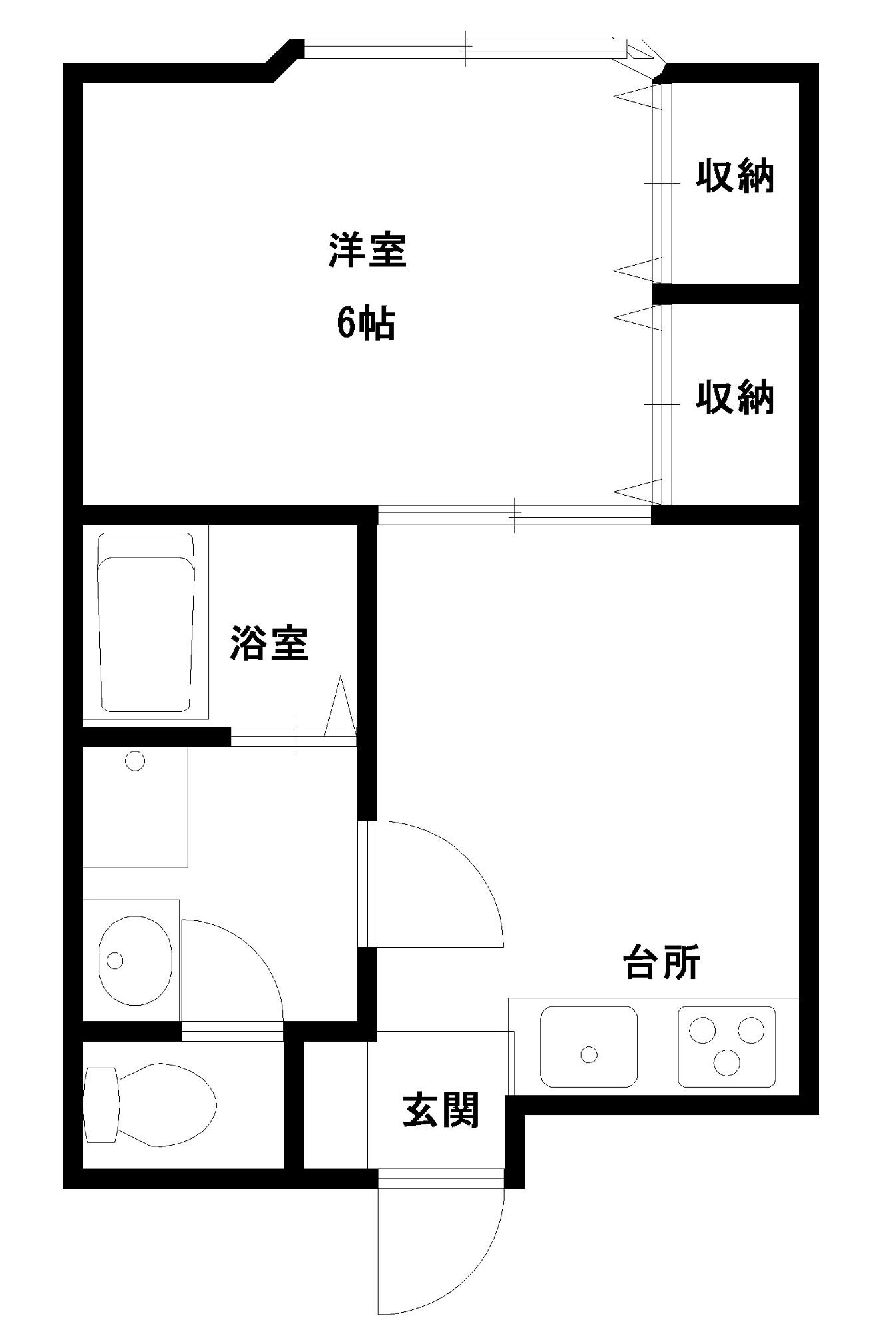 メゾンRII(1DK/3階)の間取り写真