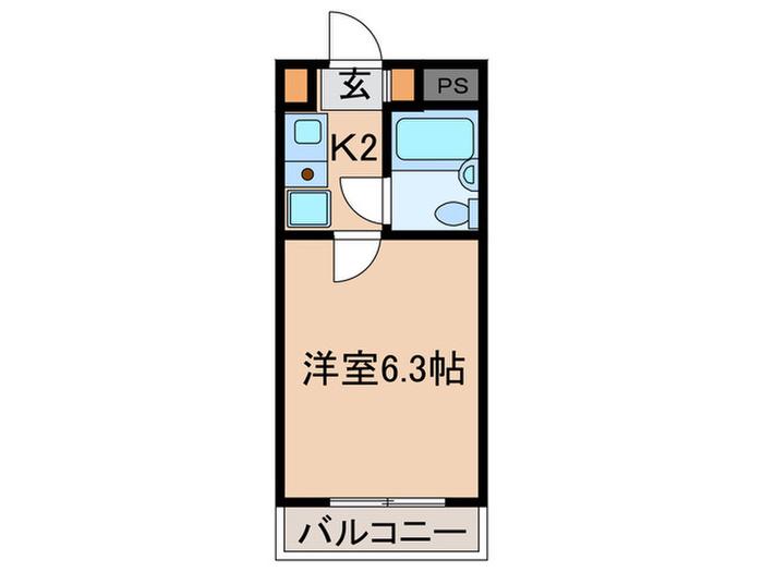 ウッドクレスト砧D棟(1K/3階)の間取り写真