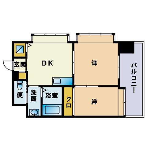 ネストピア平尾駅前(2DK/5階)の間取り写真