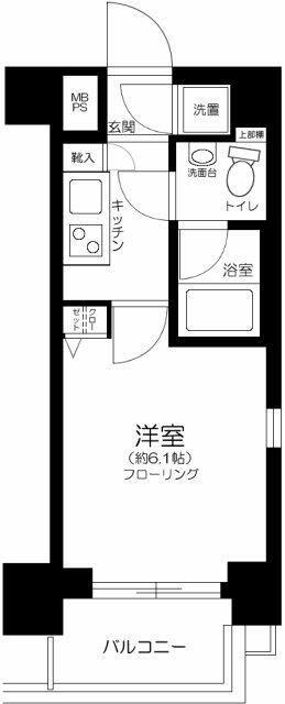 エクセリア芝大門(1K/3階)の間取り写真
