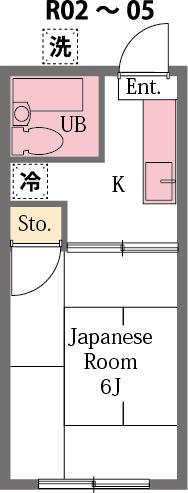 ポート11(1K/2階)の間取り写真