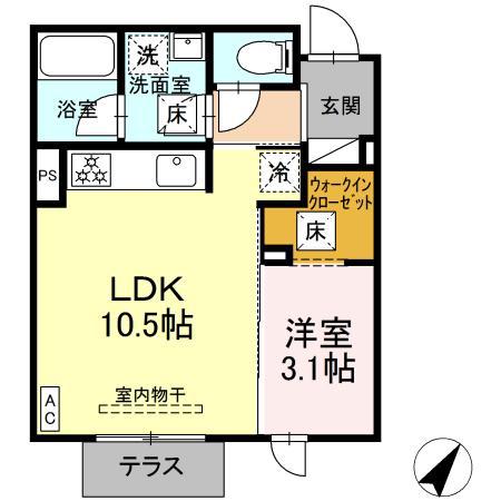 EXSESS(1LDK/1階)の間取り写真