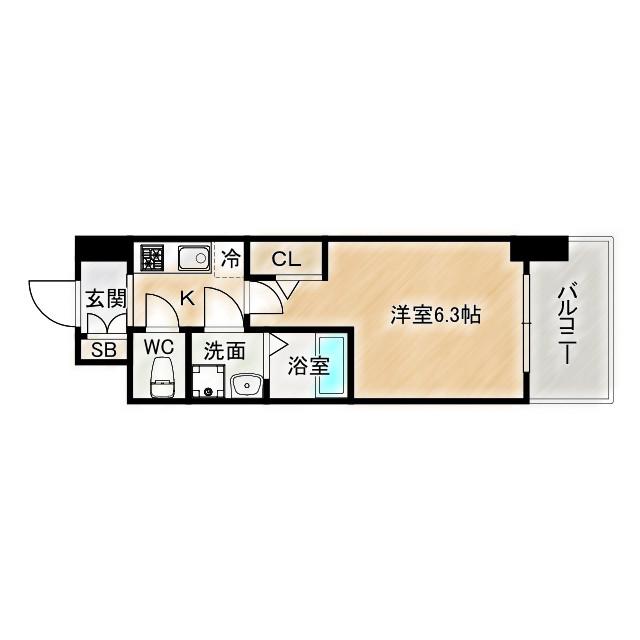 S-RESIDENCE城東SEVER(1K/2階)の間取り写真