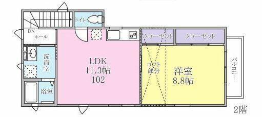 メゾン・ルミエール(1LDK/2階)の間取り写真