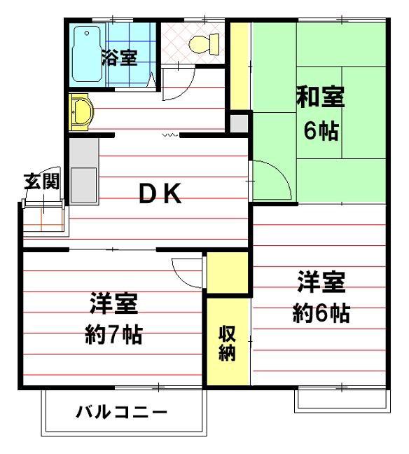 メモワール本郷(3DK/2階)の間取り写真