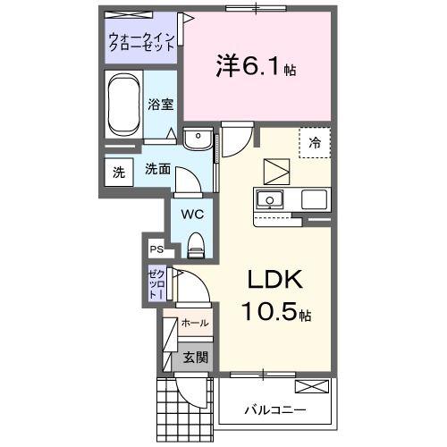 グランデュール N ファインII(1LDK/1階)の間取り写真