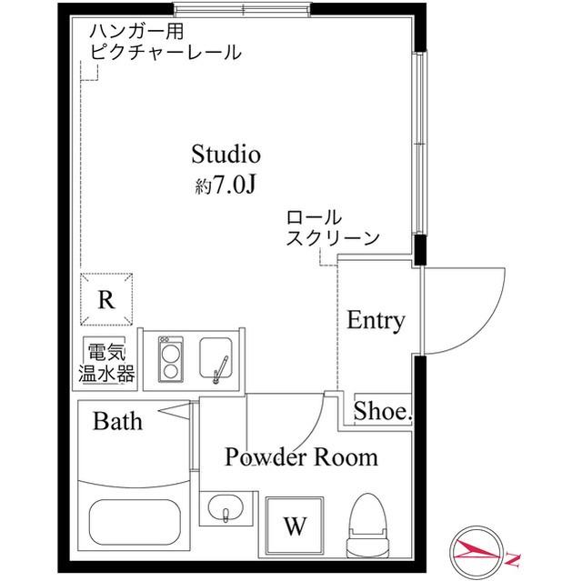カーサピアッツァ錦糸町(ワンルーム/2階)の間取り写真