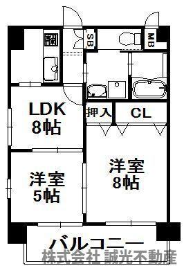 エステートモアアバン博多ステーション(2LDK/7階)の間取り写真