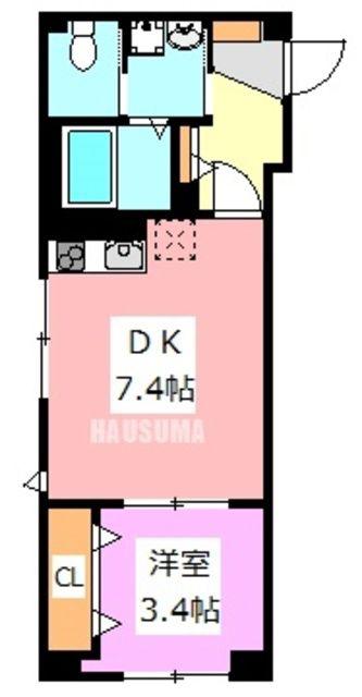 フォルトゥーナ千駄木(1DK/3階)の間取り写真