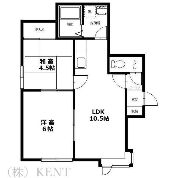 メゾンドサカエII(2LDK/2階)の間取り写真