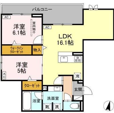 LUMORIA(2LDK/3階)の間取り写真