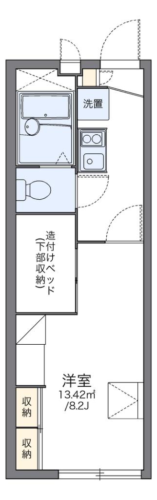 レオパレスマ メゾン(1K/1階)の間取り写真