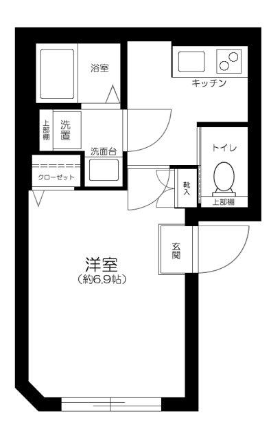 P&A日暮里(1K/1階)の間取り写真