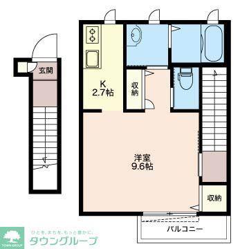 プリマヴィラ(1K/2階)の間取り写真