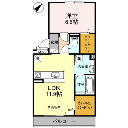 マーベルコンフォート(1LDK/3階)の間取り写真