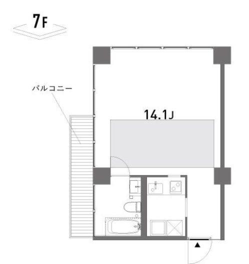 フレイムス(1K/7階)の間取り写真