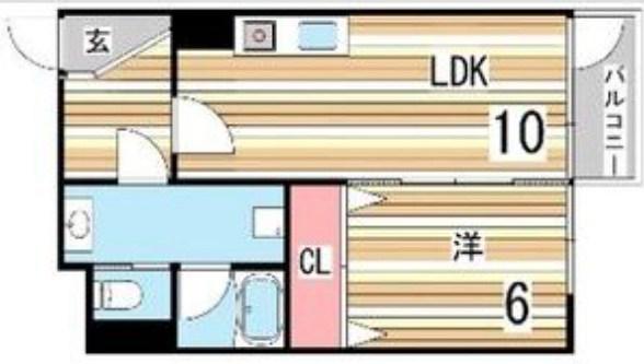 松井ビル(1LDK/2階)の間取り写真