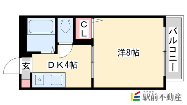 ルミエールI(1K/1階)の間取り写真