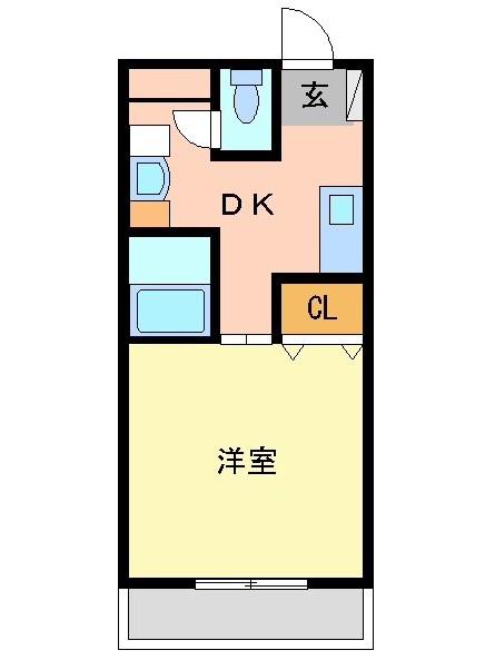 グランディール(1DK/1階)の間取り写真