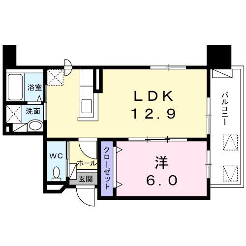 プラシード北円山(1LDK/6階)の間取り写真
