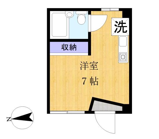 カーコ&プリン(ワンルーム/1階)の間取り写真