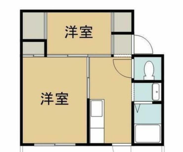 ヴィラナリー川津 2棟(2DK/5階)の間取り写真