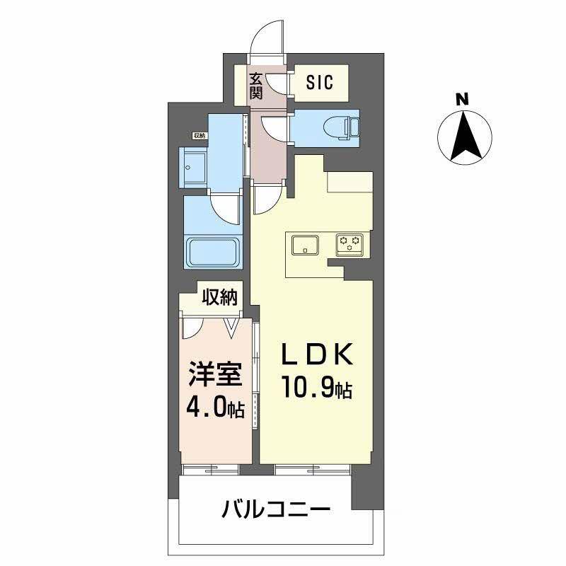 OXION太閤通(1LDK/7階)の間取り写真