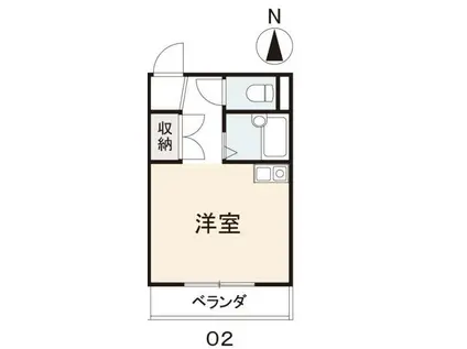 オレンジコート(ワンルーム/4階)の間取り写真