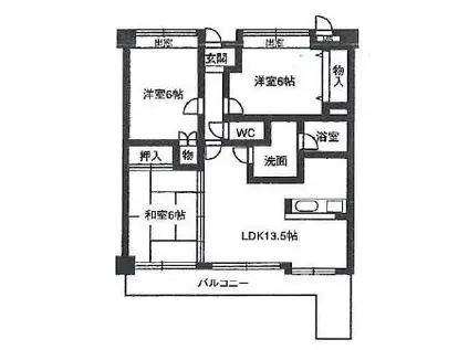 レジデンス マサノ-3(3LDK/2階)の間取り写真