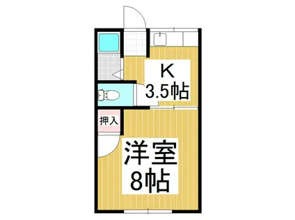 千草荘(1K/1階)の間取り写真